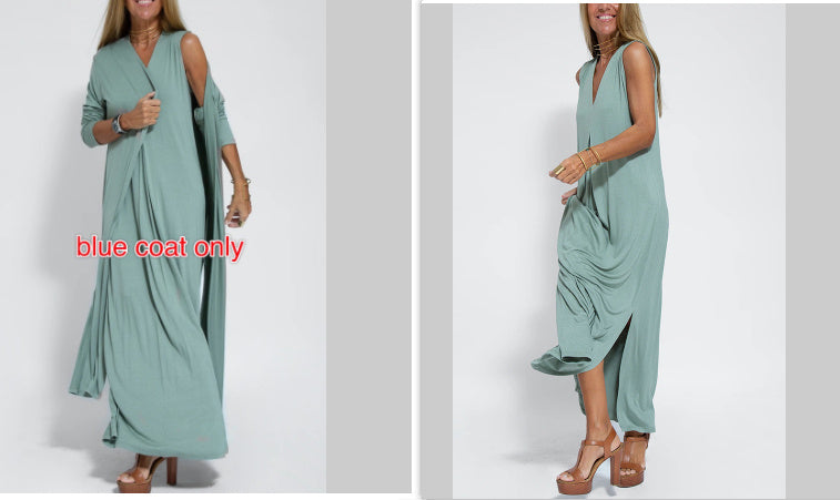 Tenue Décontractée V-Neck & Long Cardigan