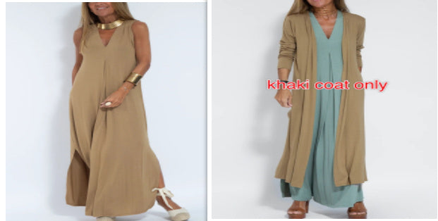 Tenue Décontractée V-Neck & Long Cardigan