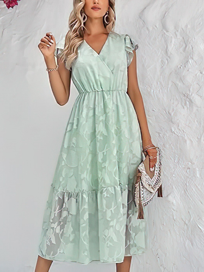 Robe Col V Sans Manches Décontractée