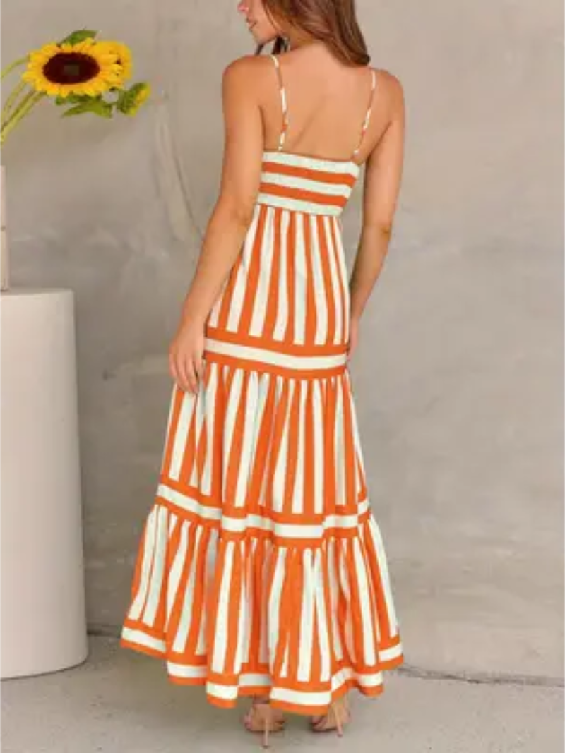 Robe Rayée Femme Dos Nu