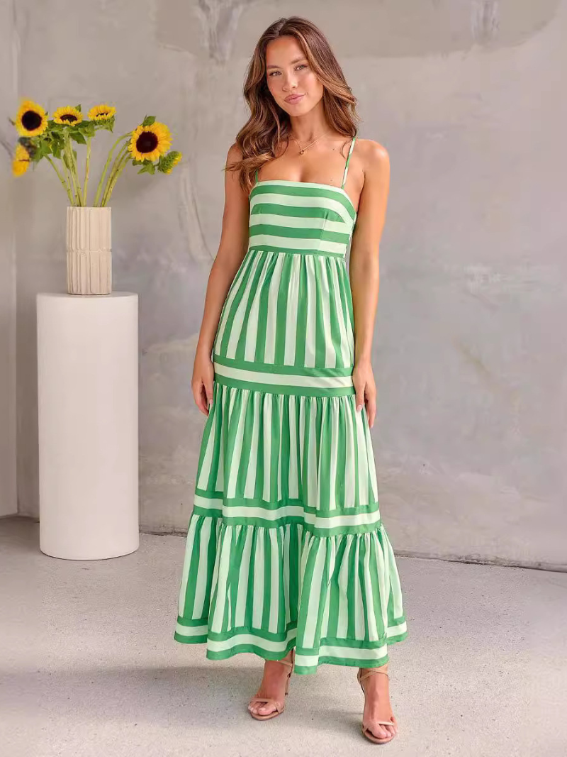 Robe Rayée Femme Dos Nu