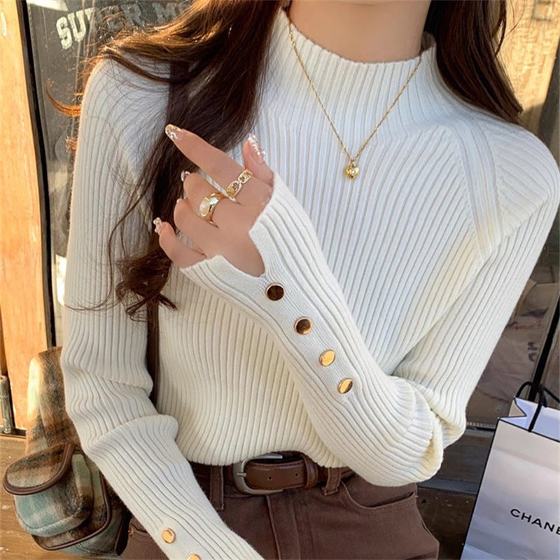 Pull Aroura Élégante et semi-col montant tendance