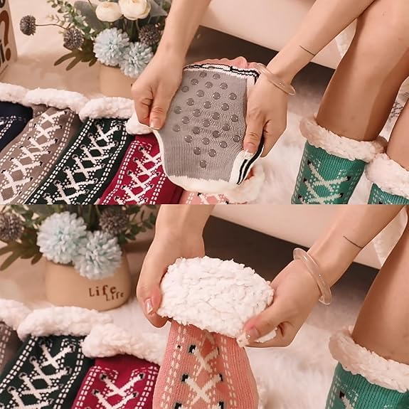 Chaussettes Pantoufles Ultra-Épaisses en Cachemire