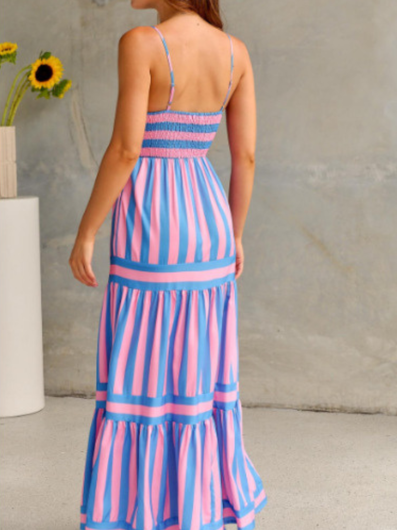 Robe Rayée Femme Dos Nu