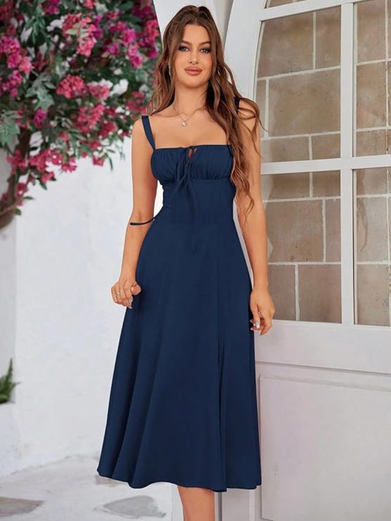 Robe midi à motif floral bohème