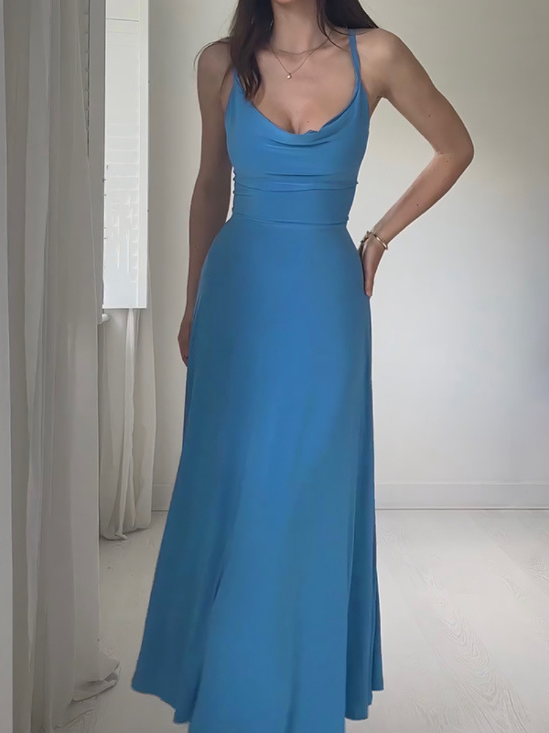 Robe Élégante Ajustée Col V Femme