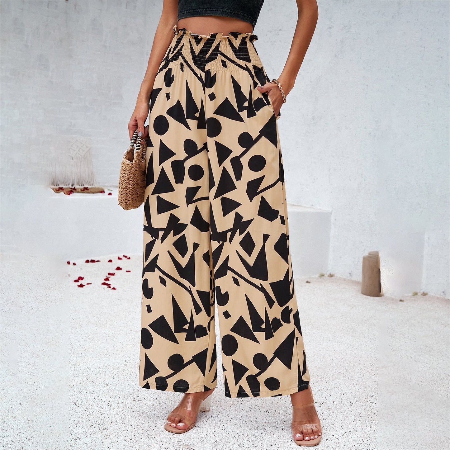 Pantalon Ample Imprimé Élégant