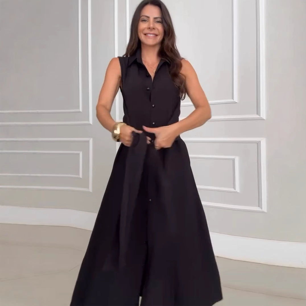 Robe Élégante à Décolleté en V avec Effet Deux-en-Un
