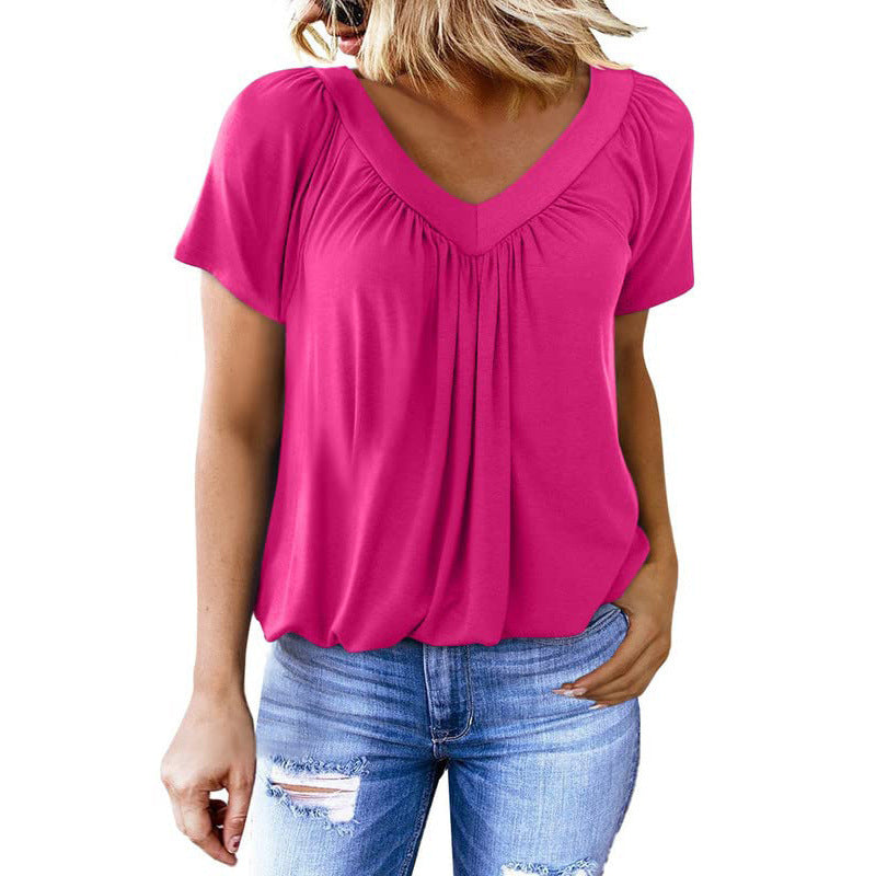 T-shirt Femme Col V – Simplicité Élégante au Quotidien