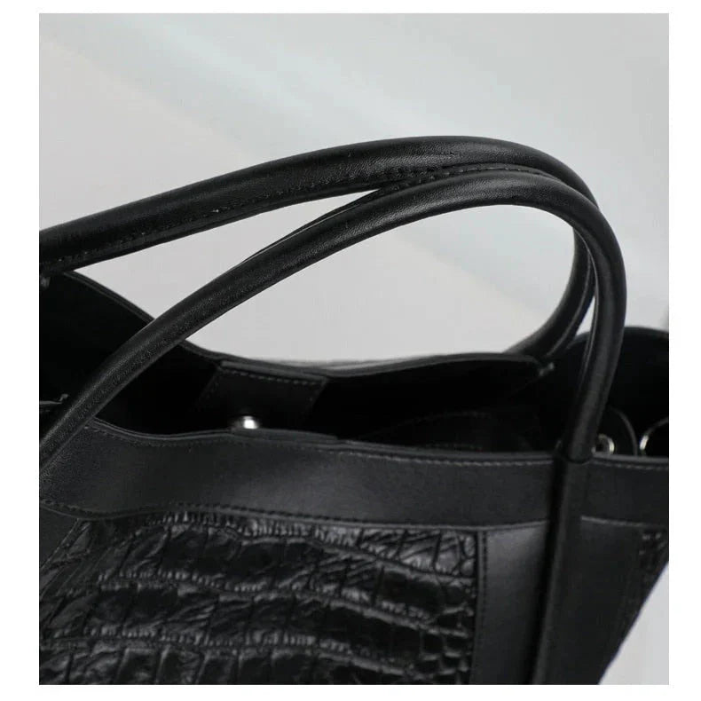 Sac à Main Effet Crocodile en cuir