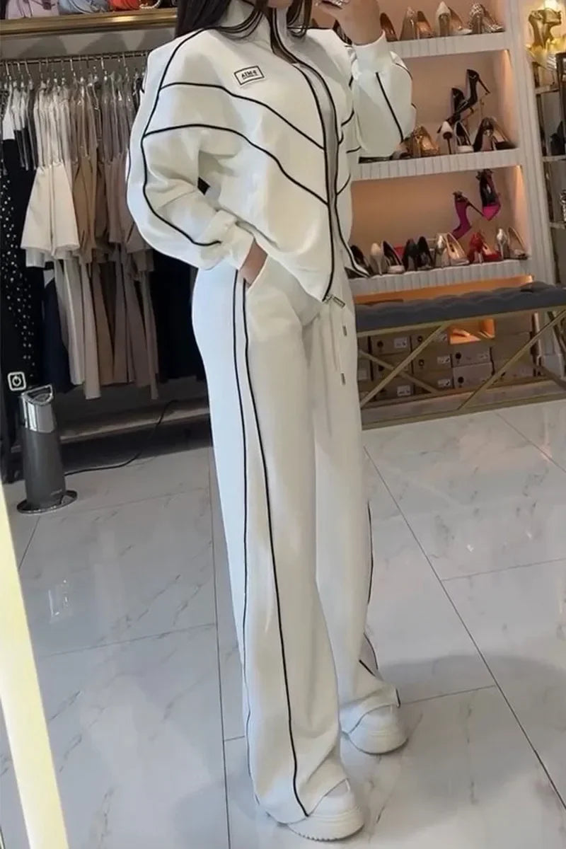 Best Ensemble Sport Élastique – Sweat à Zip et Pantalon Long