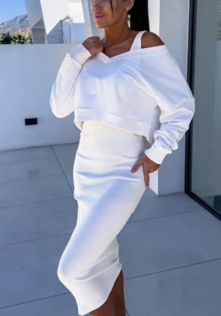 Robe Sans Manches et Pull Col V Mode 2025