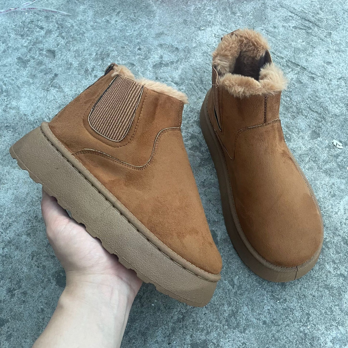 Bottes femme d'Hiver Chaudes à Semelles Épaisses