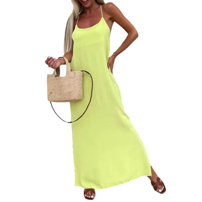 Robe d’Été Large à Bretelles Chic
