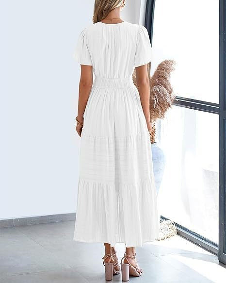 Robe Volantée à Manches Bouffantes