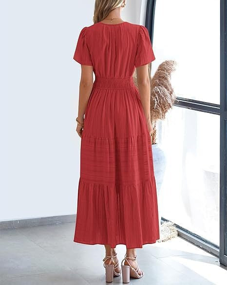 Robe Volantée à Manches Bouffantes