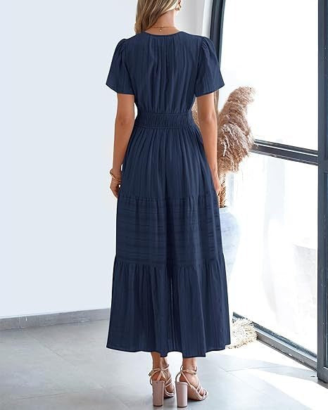 Robe Volantée à Manches Bouffantes