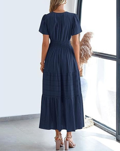 Robe Volantée à Manches Bouffantes