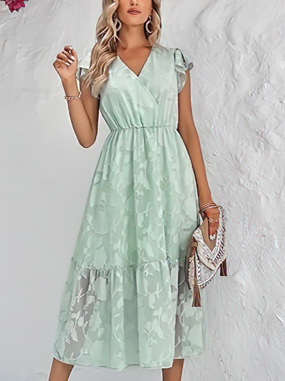 Robe Col V Sans Manches Décontractée