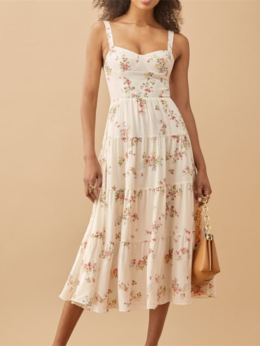 Robe Vintage Fleurie à Bretelles
