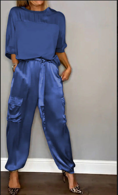 Ensemble 2 Pièces Femme en Satin Doux