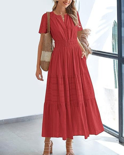 Robe Volantée à Manches Bouffantes