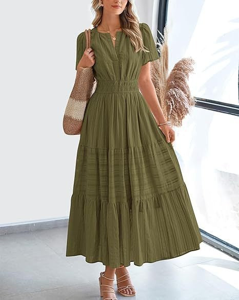 Robe Volantée à Manches Bouffantes