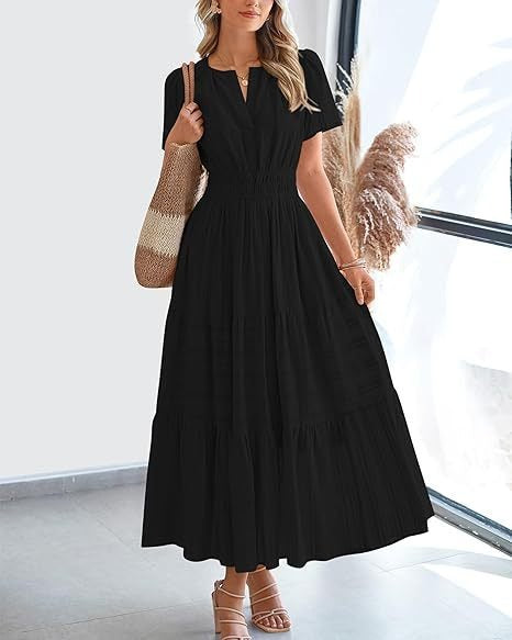 Robe Volantée à Manches Bouffantes