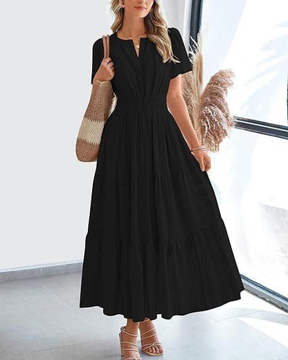 Robe Volantée à Manches Bouffantes