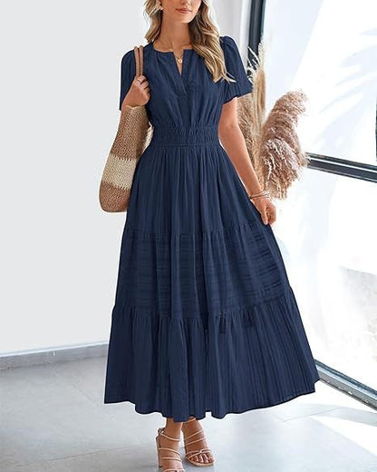 Robe Volantée à Manches Bouffantes