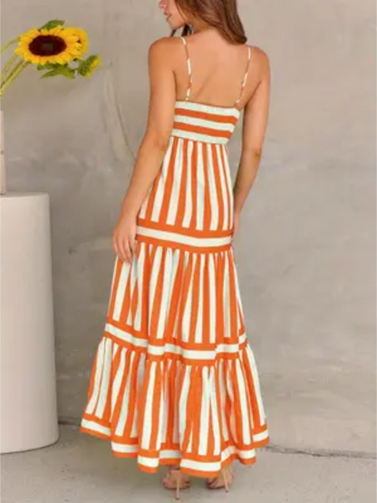 Robe Rayée Femme Dos Nu
