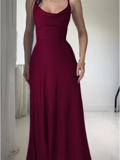 Robe Élégante Ajustée Col V Femme