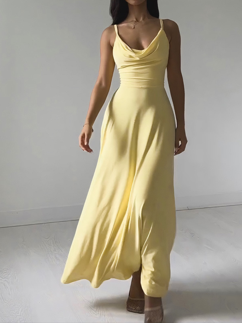 Robe Élégante Ajustée Col V Femme