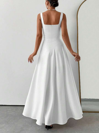 Robe Femme Style Col Carré Élégante