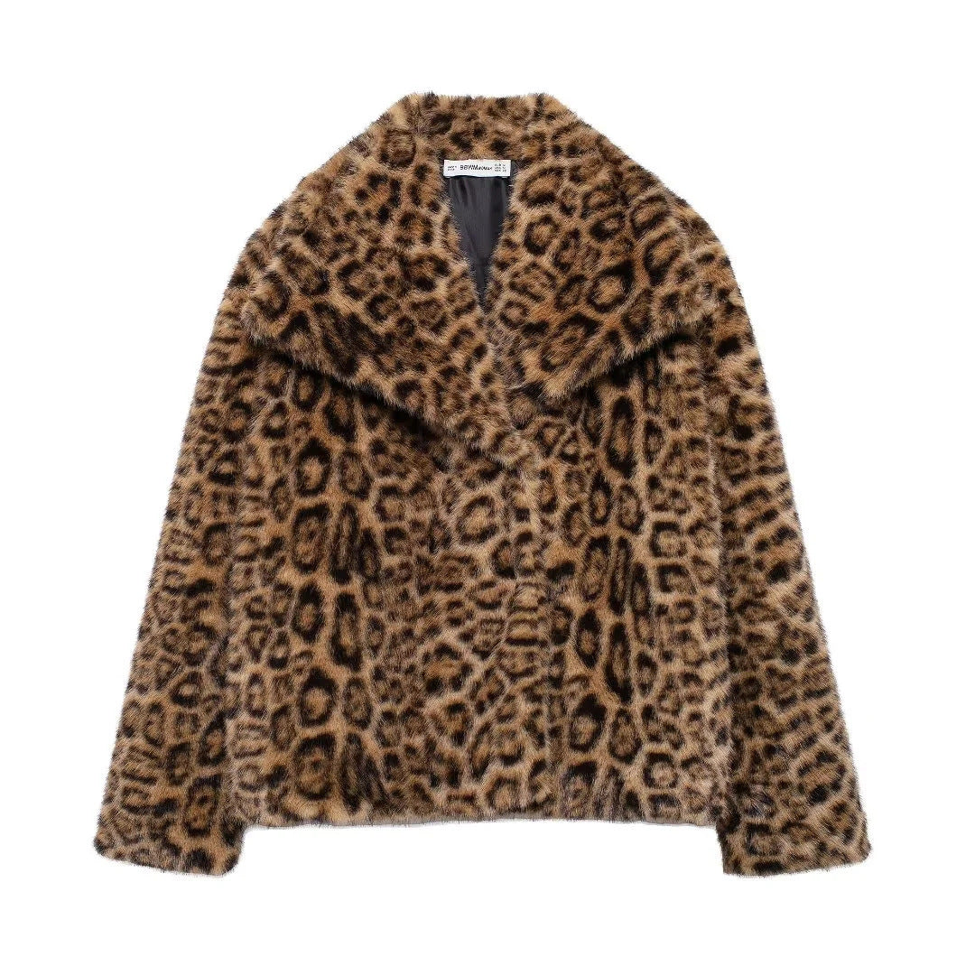 Veste duveteuse en fausse fourrure pour femme