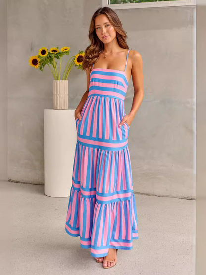 Robe Rayée Femme Dos Nu