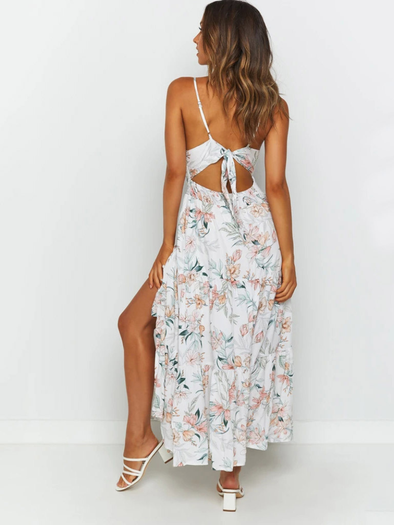 Robe Style Pastoral Fleurie Bretelles