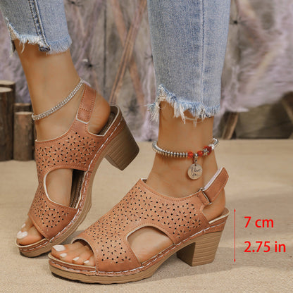 Sandales à Talons Hauts et Semelle Épaisse