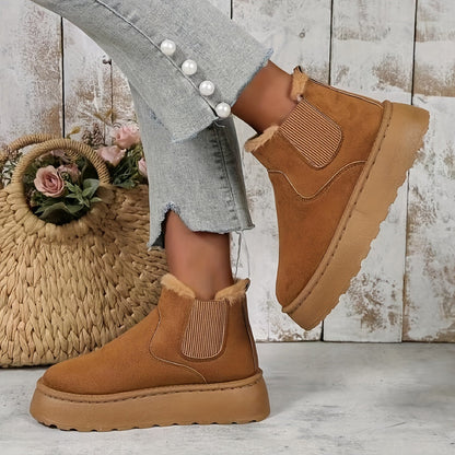 Bottes femme d'Hiver Chaudes à Semelles Épaisses