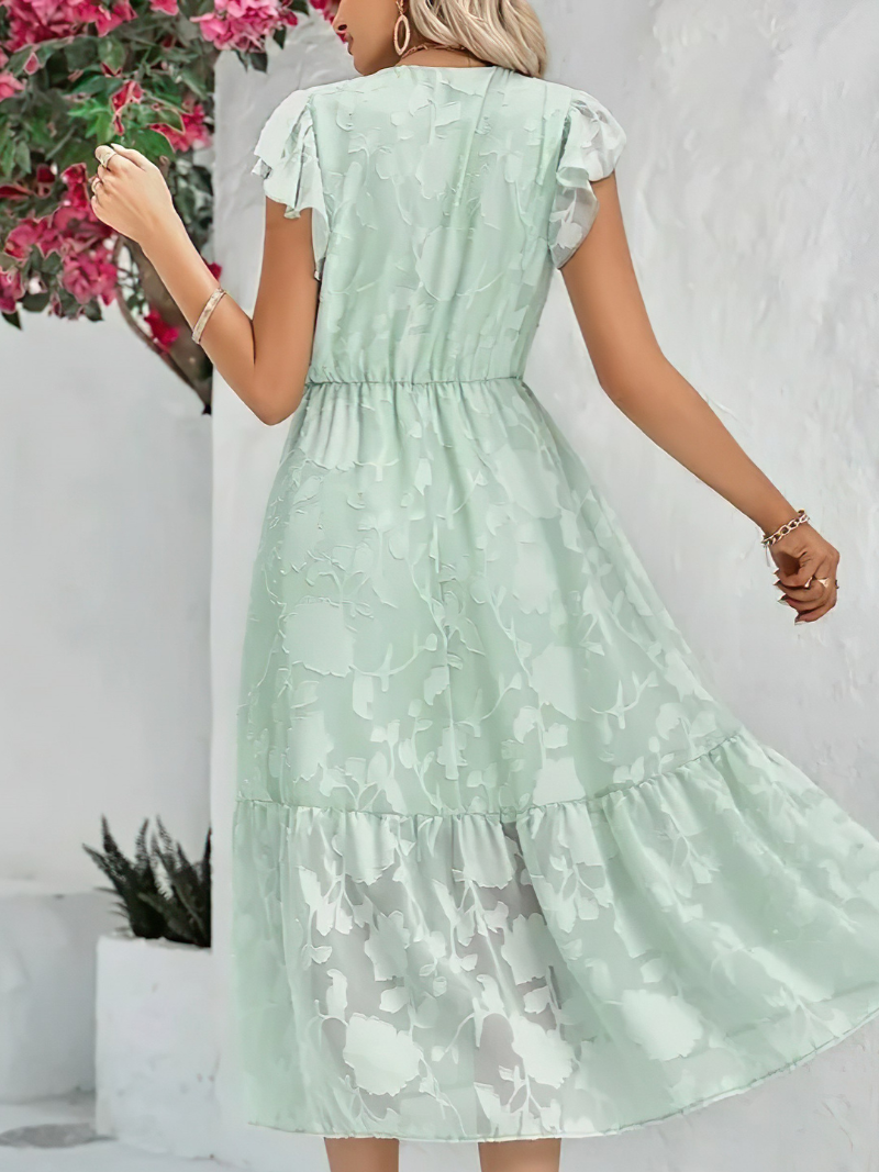 Robe Col V Sans Manches Décontractée