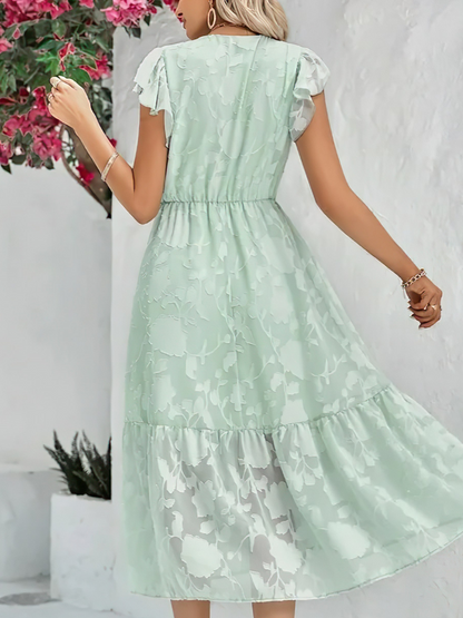 Robe Col V Sans Manches Décontractée