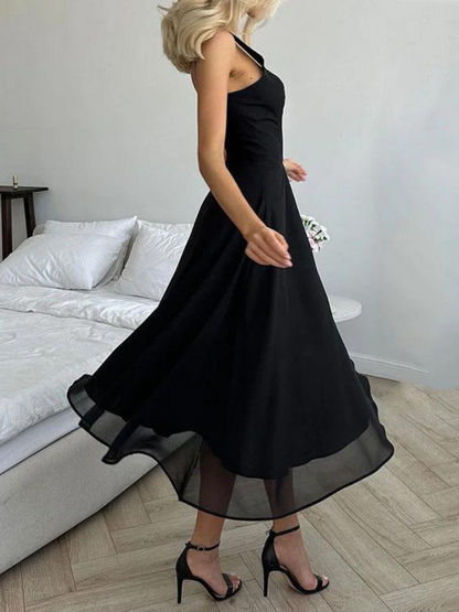Robe Femme Style Col Carré Élégante