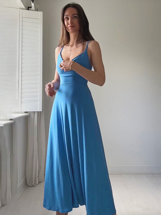 Robe Élégante Ajustée Col V Femme