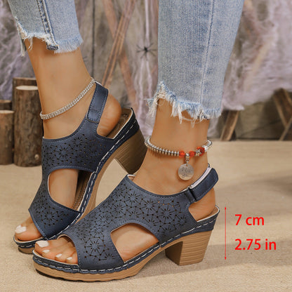Sandales à Talons Hauts et Semelle Épaisse