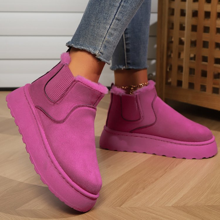 Bottes femme d'Hiver Chaudes à Semelles Épaisses