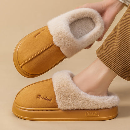Mules Douillettes Unisexes en Coton Fluffy Antidérapantes