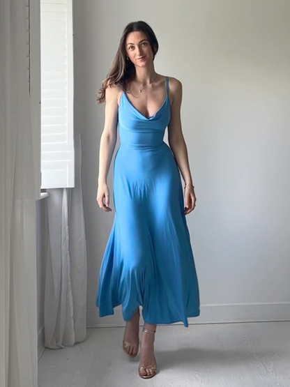 Robe Élégante Ajustée Col V Femme
