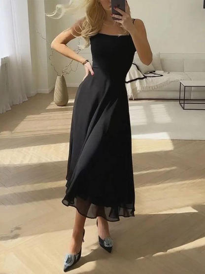 Robe Femme Style Col Carré Élégante
