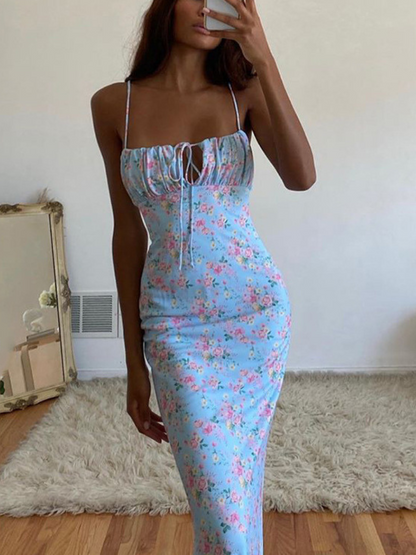 Robe Imprimée Fluide à Épaules Dénudées