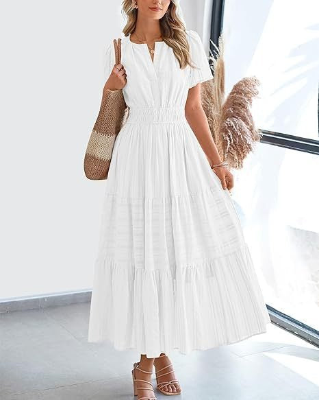 Robe Volantée à Manches Bouffantes